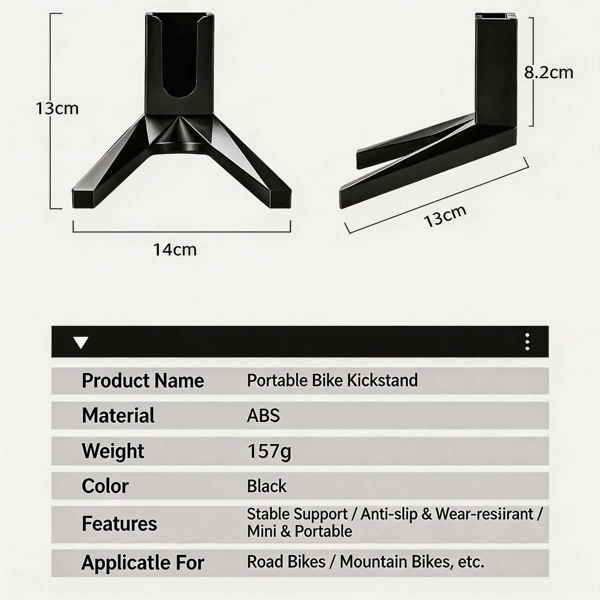 Qiyue bike kickstand demonstrates 30 kg load capacity for safe parking.