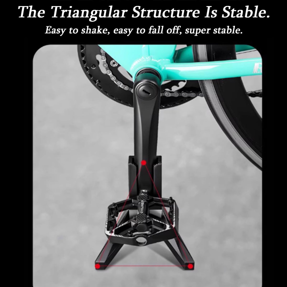 Qiyue kickstand suited for indoor and outdoor parking with non-slip pads.