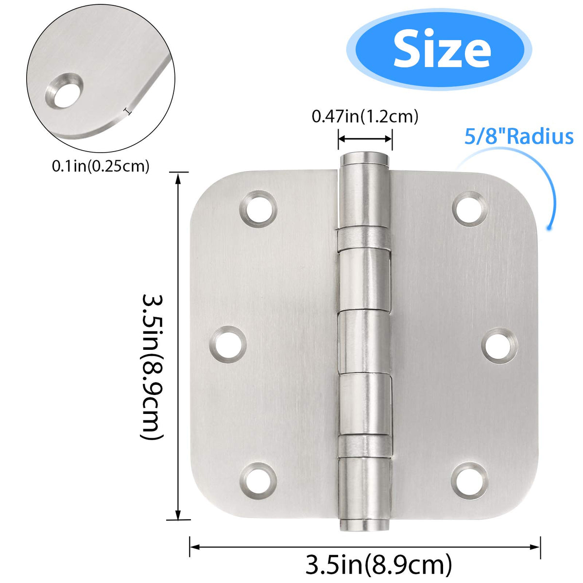 Qkenvo hinge close up shows ball bearings for smooth operation.