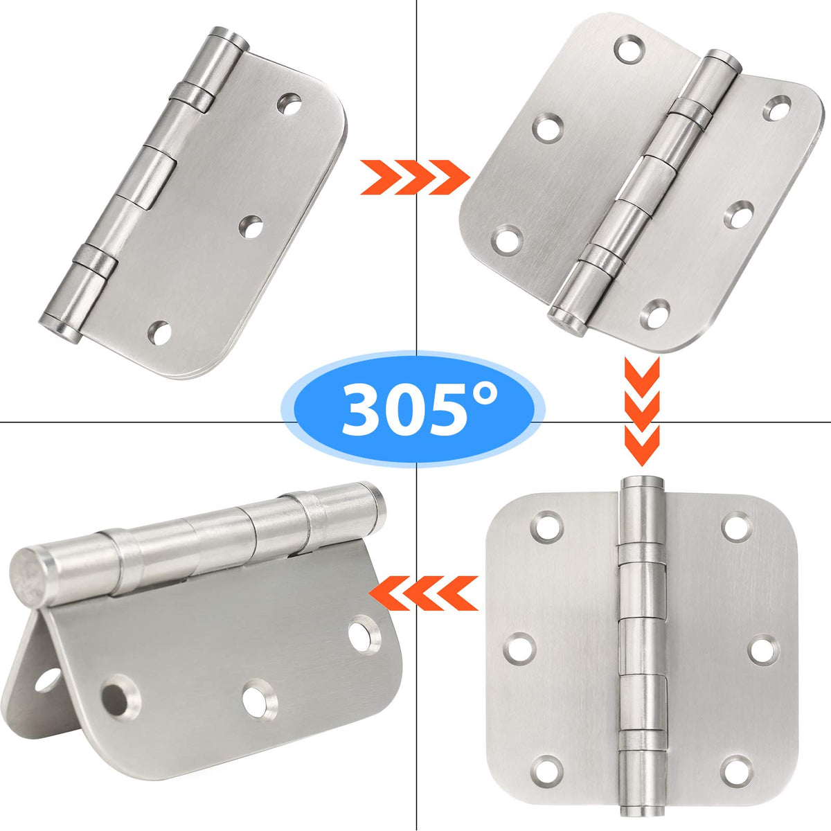 Qkenvo hinge features non removable pin for secure mounting.