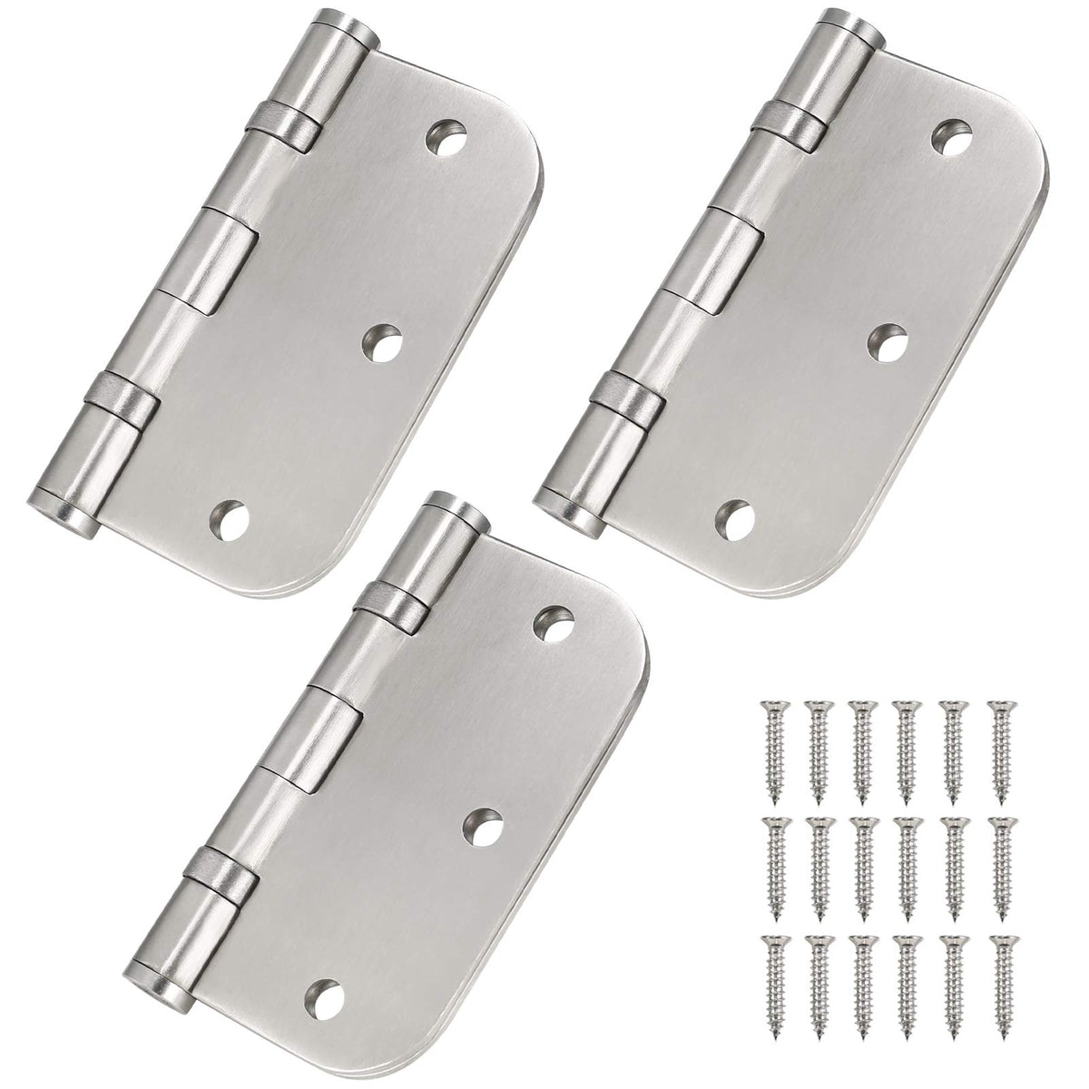 Qkenvo stainless steel door hinges packaging highlights durable construction.