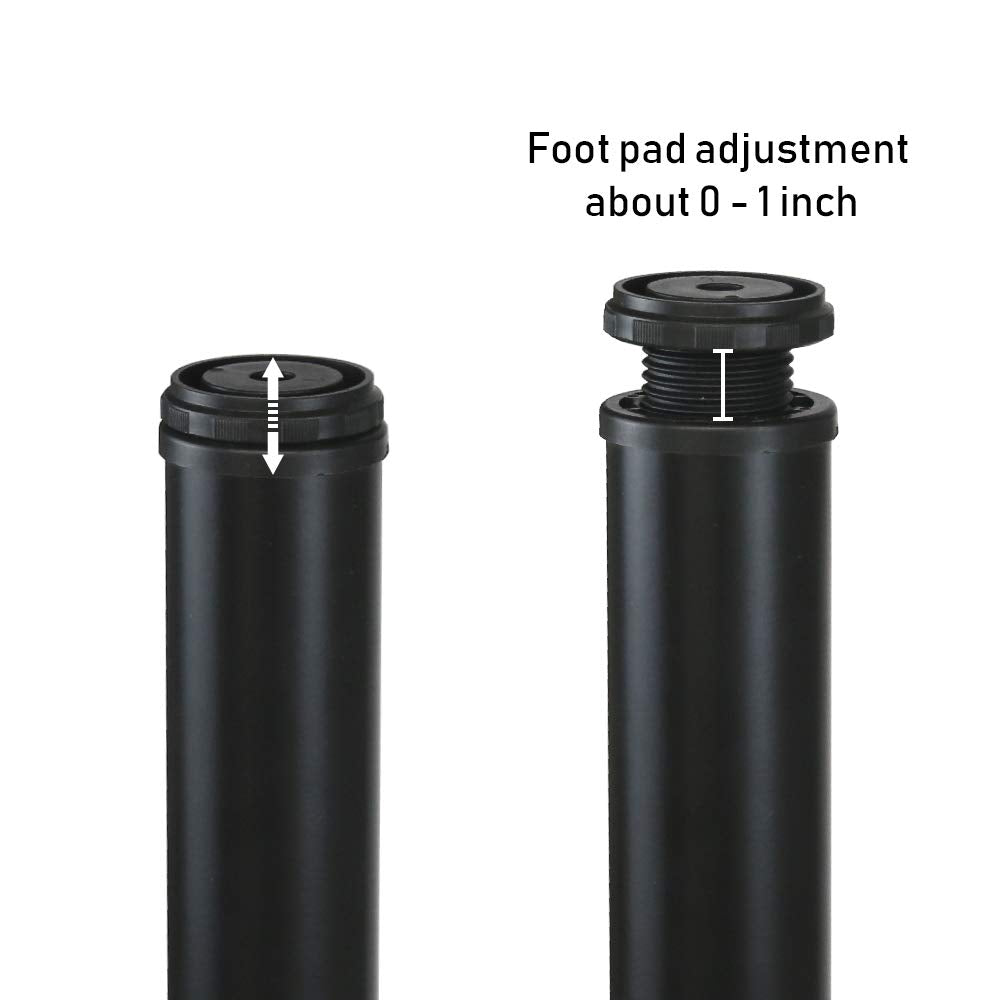 QLLY desk leg thread-adjustment screw demonstrates height flexibility