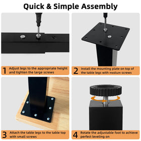 QLLY heavy-duty leg with electrostatic black finish