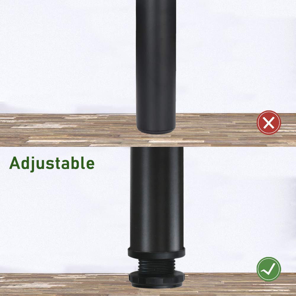 Height adjustment screw mechanism enabling about 1 inch tuning.