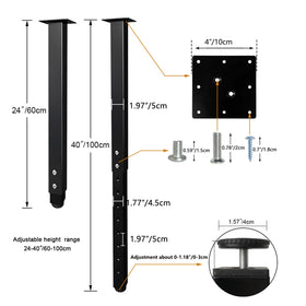 QLLY table leg bottom screw mechanism enables quick height tweaks
