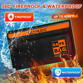 QLYNUDO fireproof money bag 2-pack, open view shows easy access for quick cash handling.