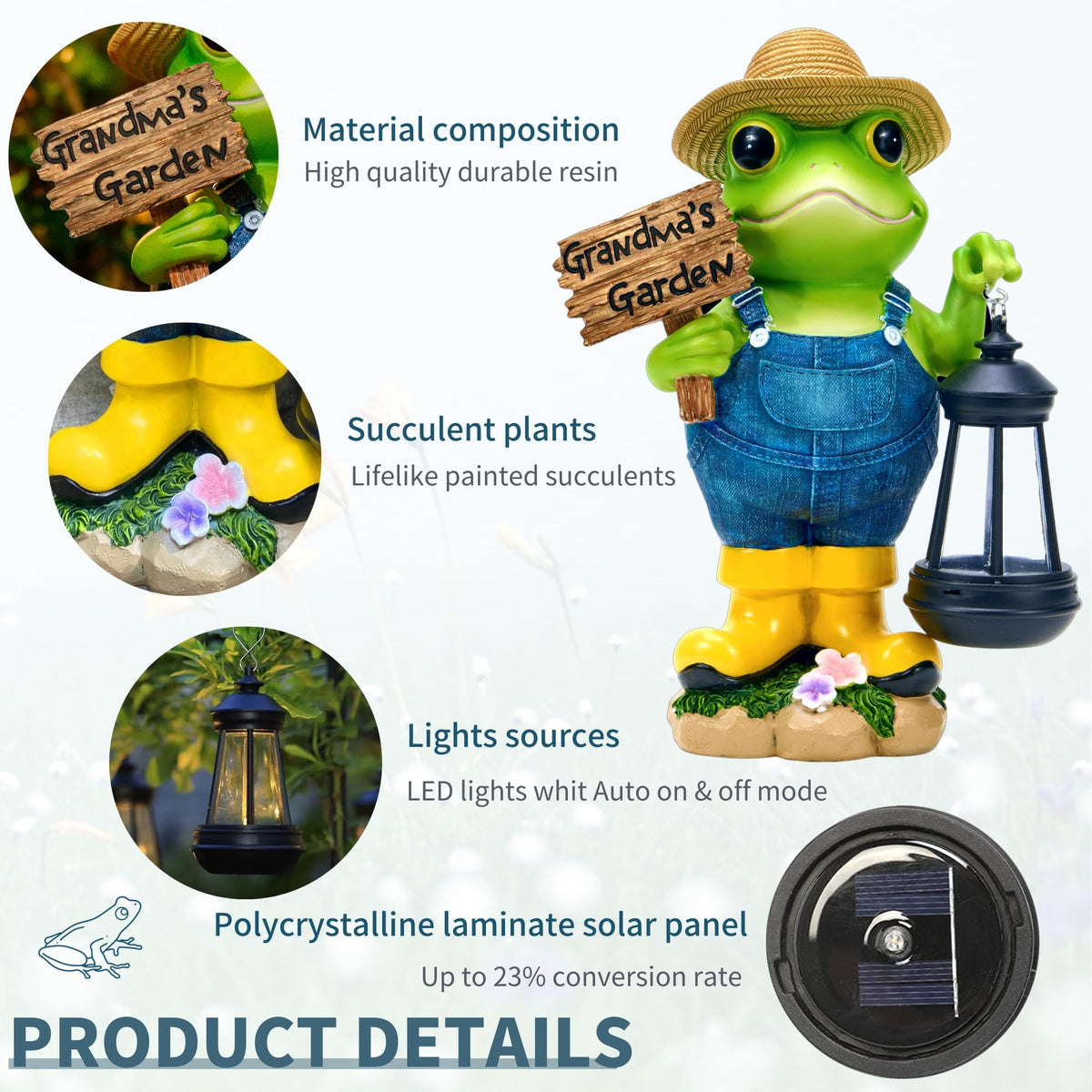 Qmaggice frog garden statue easy to place in sunny outdoor spots