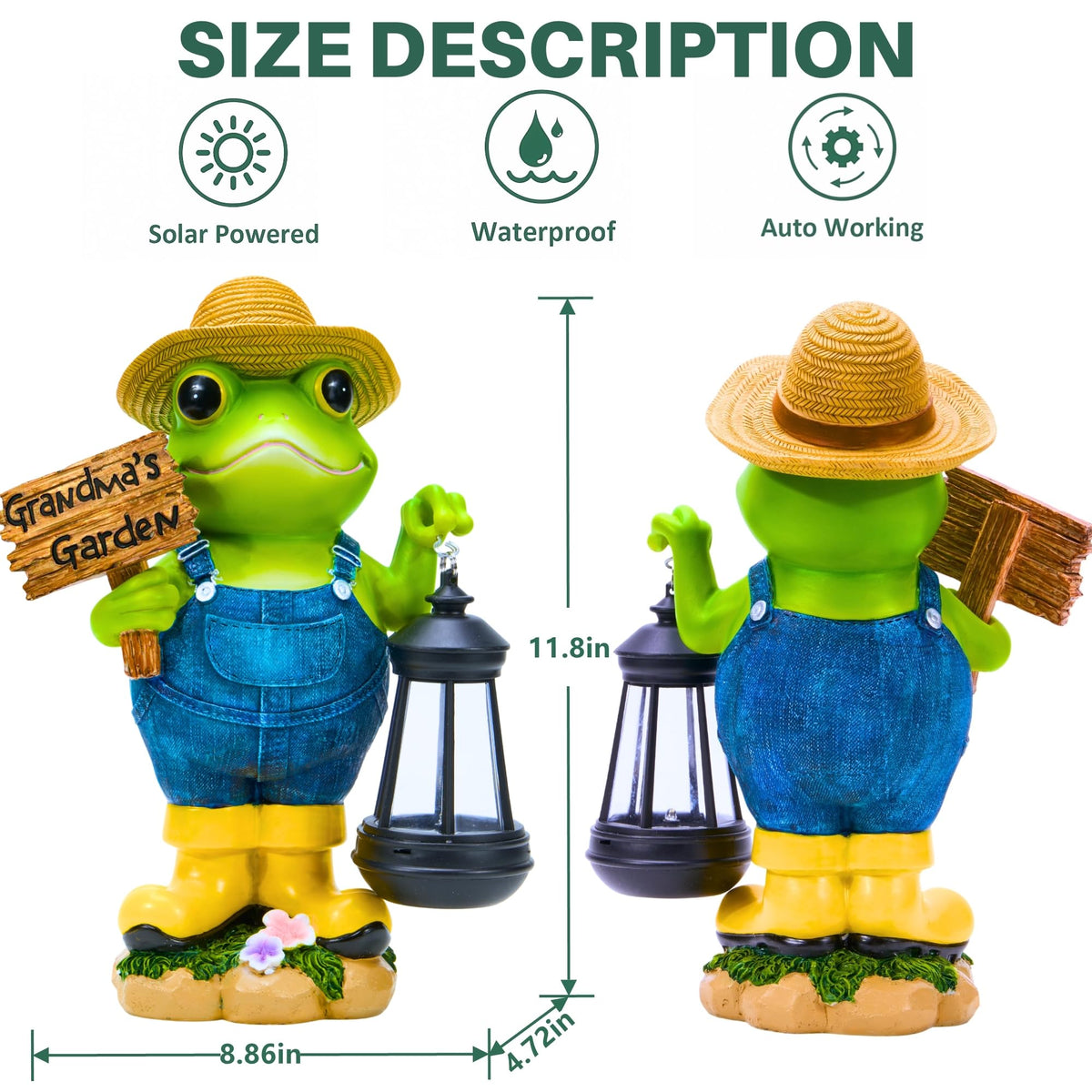 Qmaggice frog garden statue resin build endures sun and rain with color