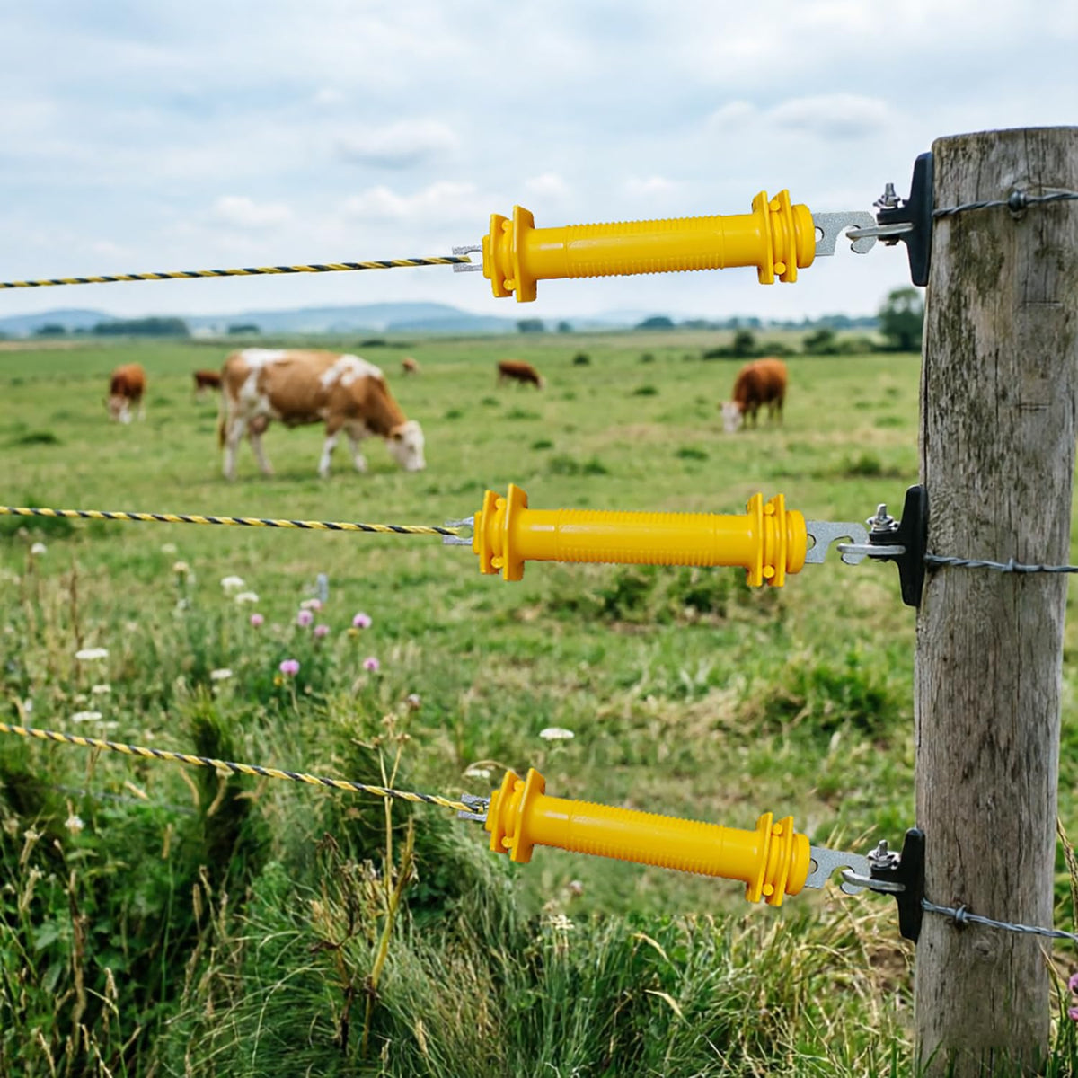 QMARK insulated plastic construction protects hands during gate operation.
