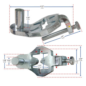 QMARK galvanized steel fence hinges designed for wall mounting.