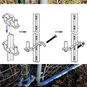 QMARK heavy-duty hinges suited for farm and garden gates.