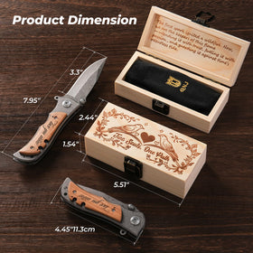 QNJ Olive wood grain detail on pocket knife