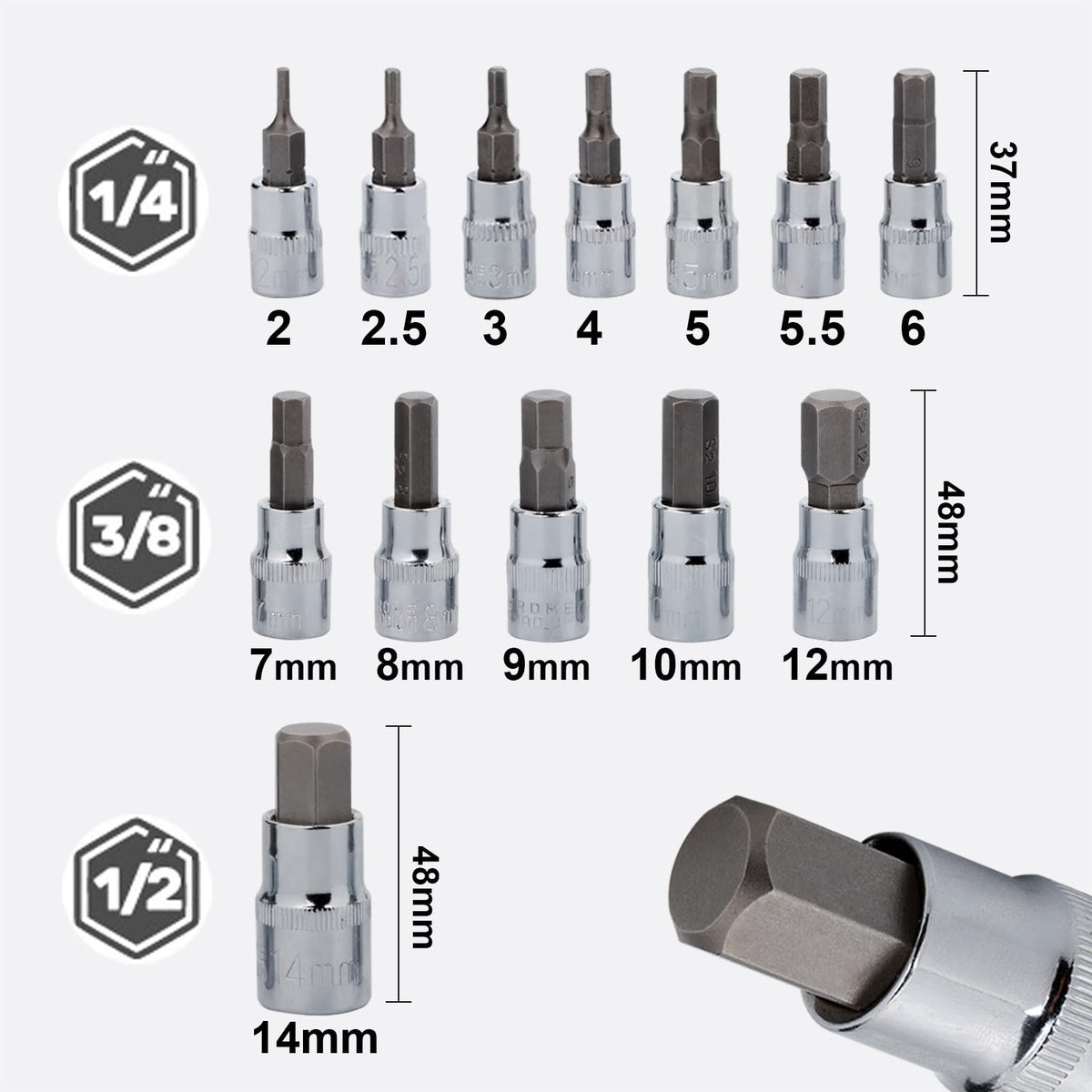 Qnkaa hex bit socket 6mm drive versatile for automotive and lawn equipment repairs