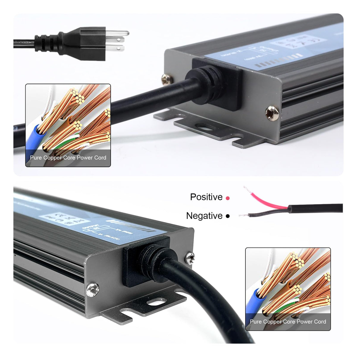 QNNP 12V DC output with 16.5A supports LED strips and spotlights
