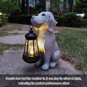 Qobumy solar dog lantern detail with hand-painted charm