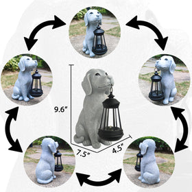 Qobumy solar dog statue along a walkway adding curb appeal