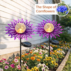 QOCNAM purple metal flower light adds outdoor charm