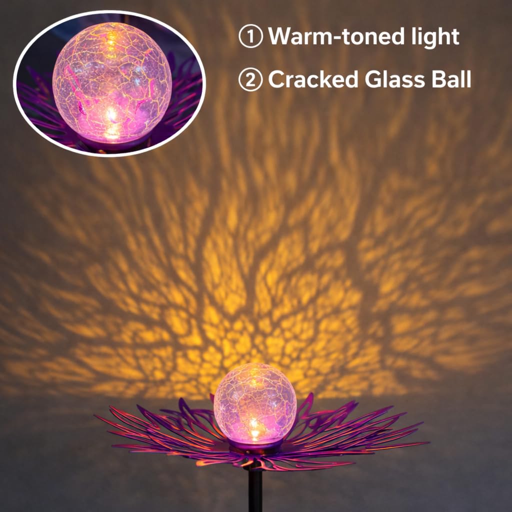QOCNAM solar stake light with auto sensor turns on at dusk