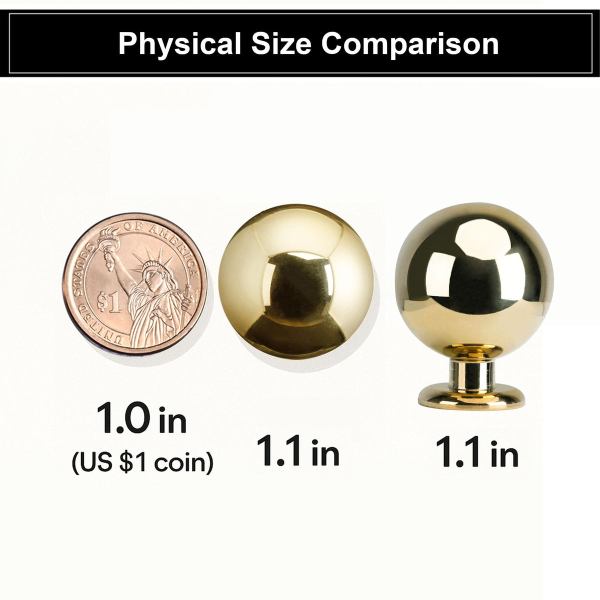 QOGRISUN pack of ten unlacquered brass knobs for quick updates.
