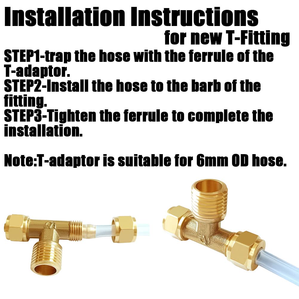 Qolekog air blow gun kit includes T-shaped adapters with bronze valve