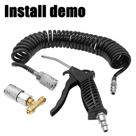 Qolekog air blow gun kit used to clean truck cabs and sleepers