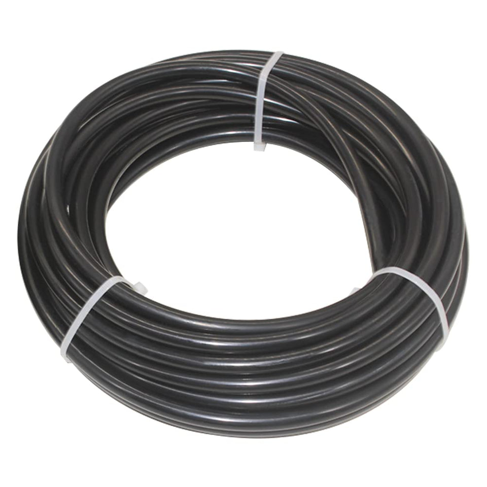 Qolekog air line nylon tube in a coil, highlighting the 32.8 ft length for routing.