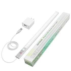 QOYWUO 14-inch LED motion sensor light for cabinets with hands-free illumination.