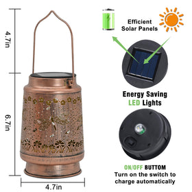 QPPDER Dragonfly Lantern solar panel charging in daylight for glow