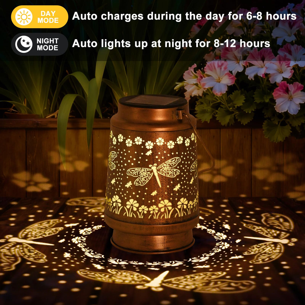 QPPDER Dragonfly Lantern with IP65 waterproof protection for all weather