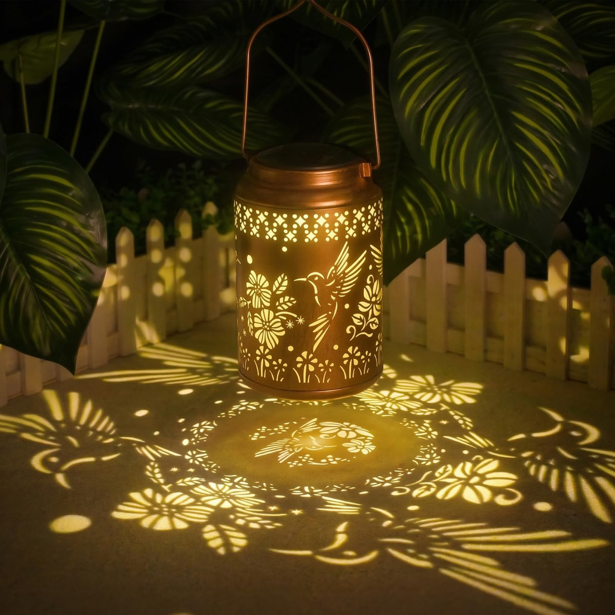QPPDER garden decor solar lantern tree hanger for versatile placement