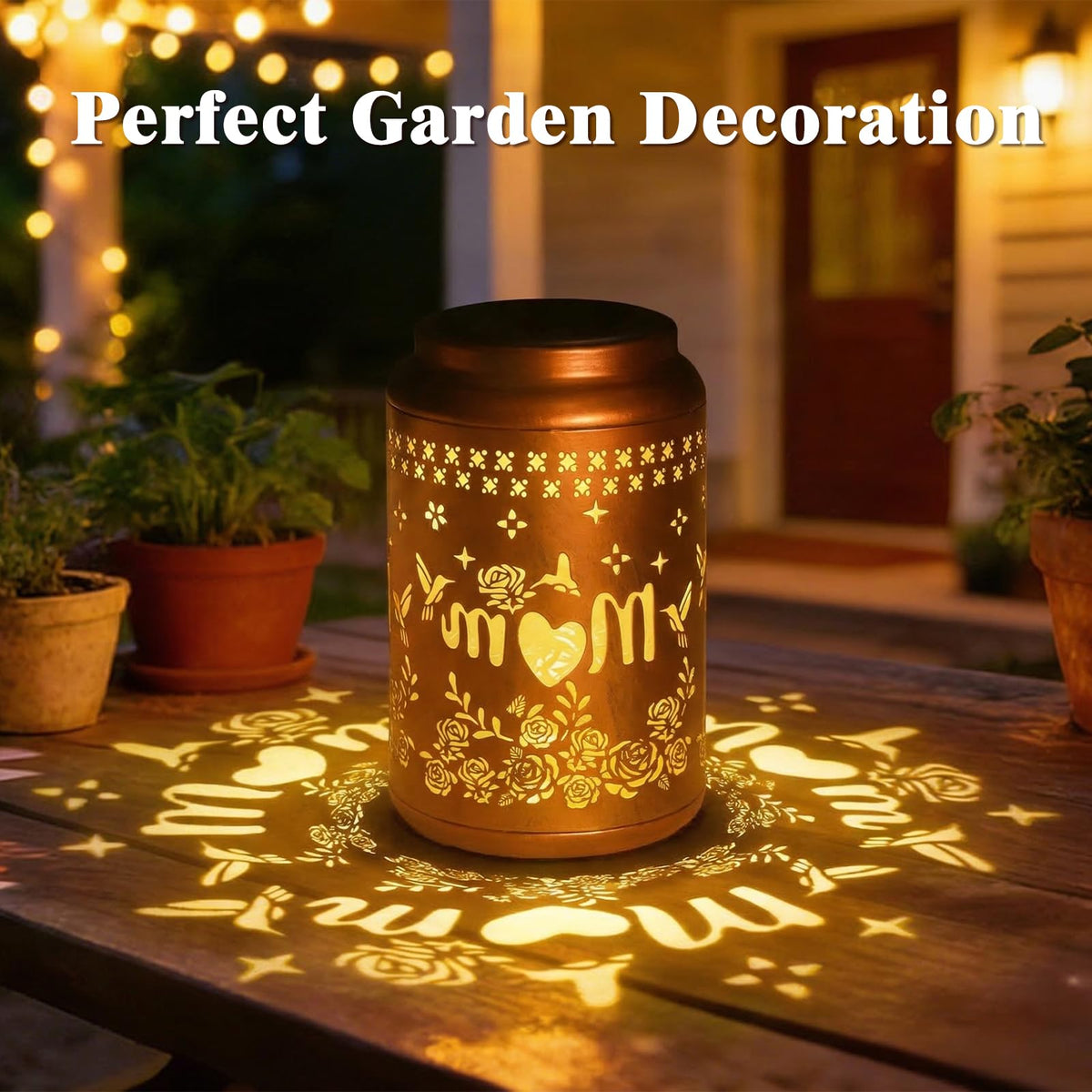 QPPDER hummingbird lantern on ground for garden decor