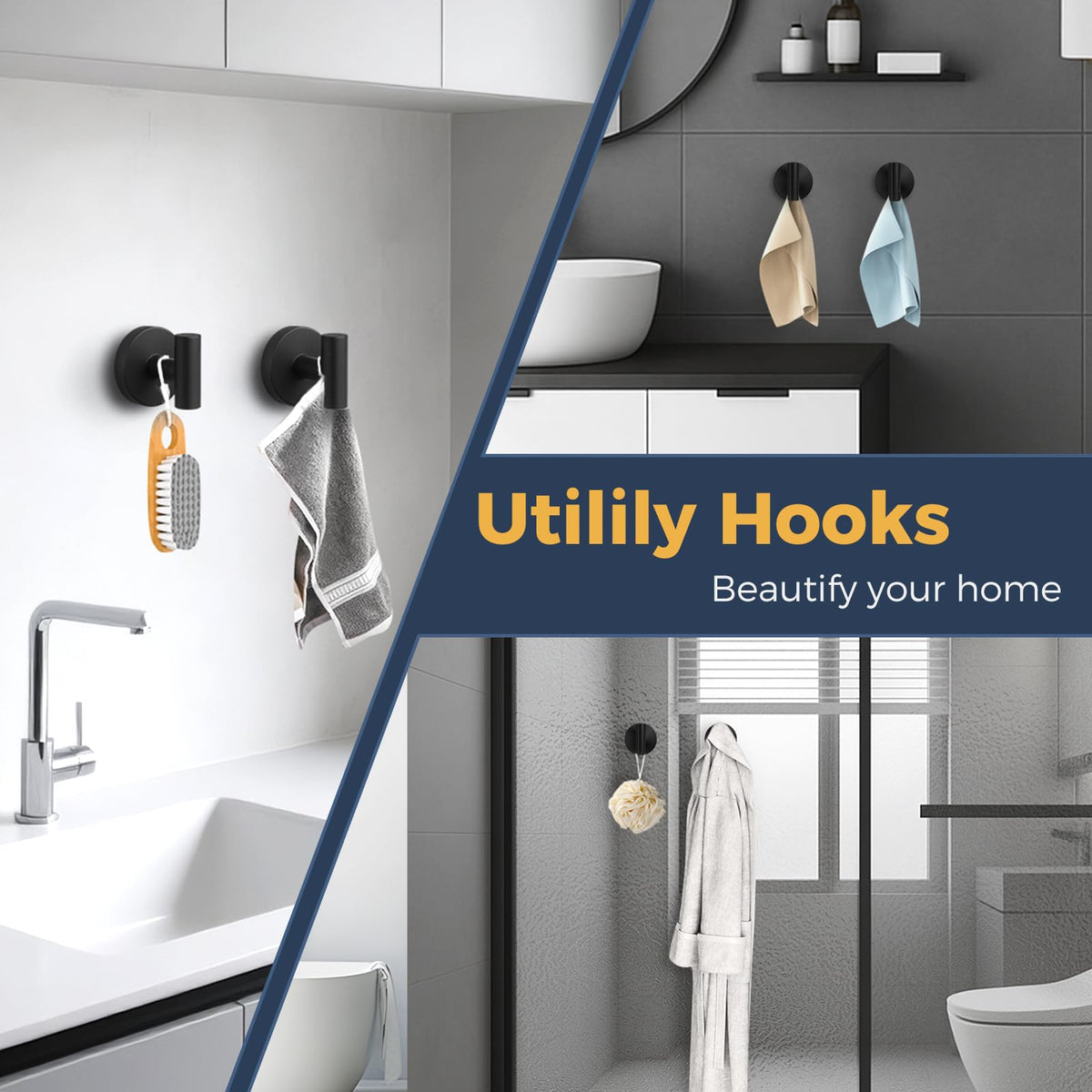 QQK suitable for multiple surfaces, offering versatile use for towels, loofahs, or utensils.