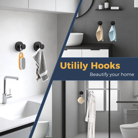 QQK hook attached to robe rail offers quick organized storage in bedrooms.
