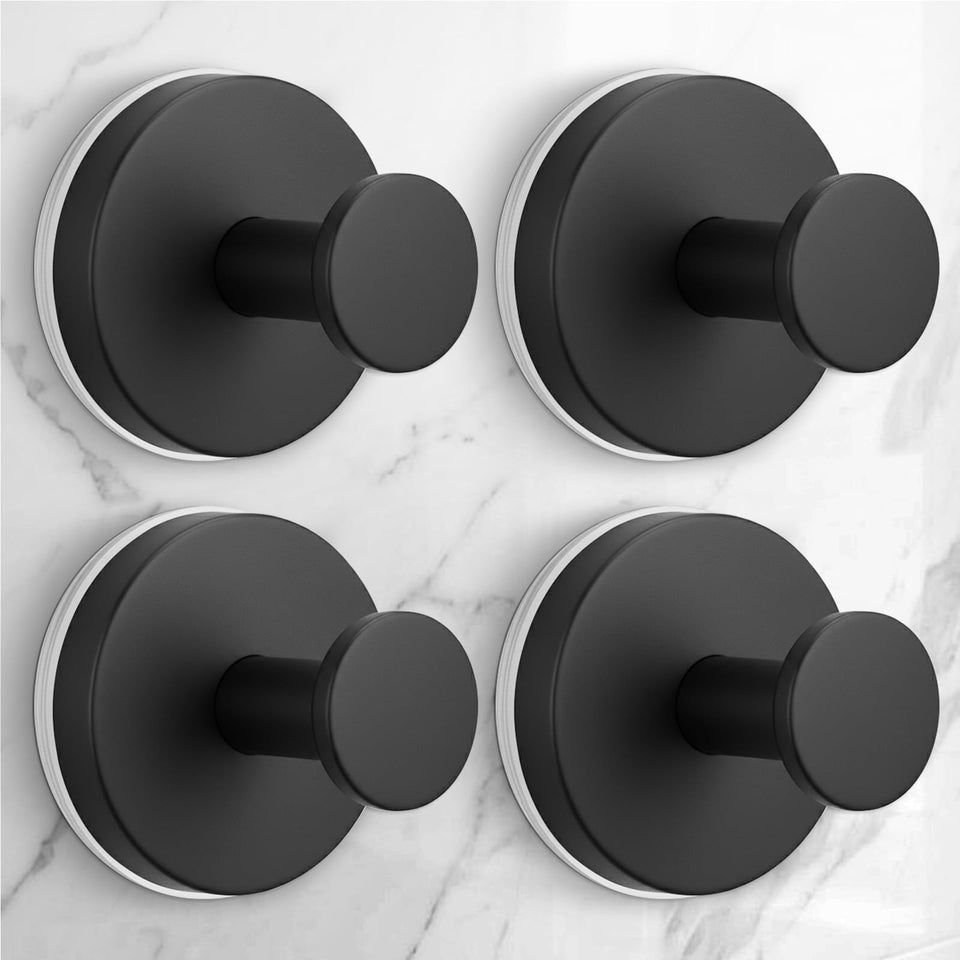 QQK large suction cup hook on tile surface holds towels securely without drilling.