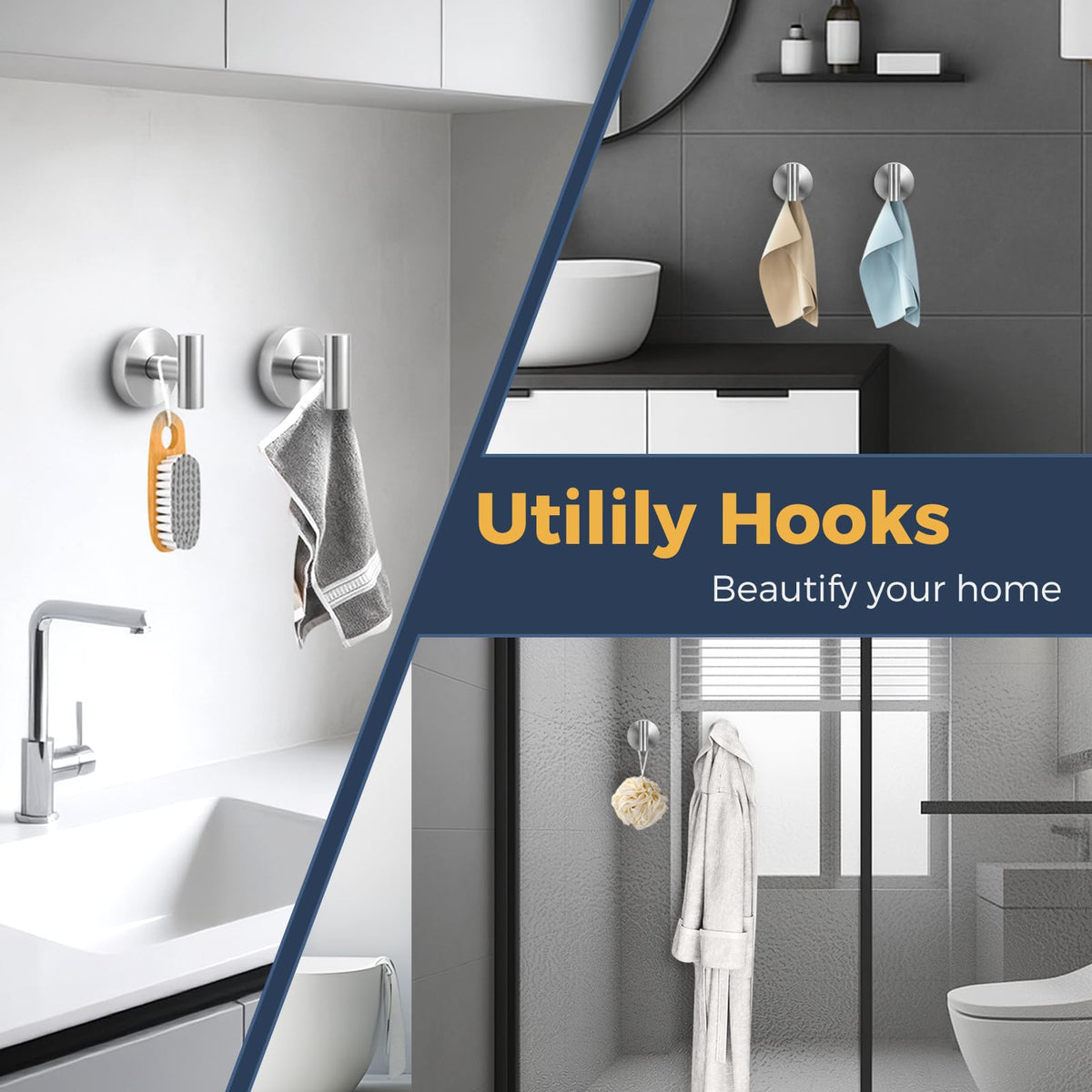 QQK suction hook-bathroom-organization helps declutter countertops.