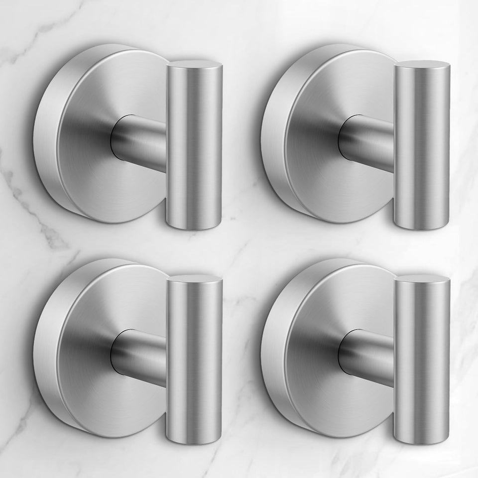 QQK suction hook on tile-glass-adhesion surface showing secure hold in humid bathrooms.