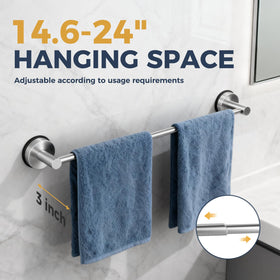 QQK towel rack with suction cup installation for easy, no-damage mounting.