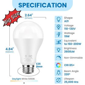 QQLXST LED bulb with E26 base ready for quick screw-in replacement