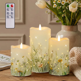 QRF flameless candles with flower shell provide safe, smoke-free indoor ambiance.