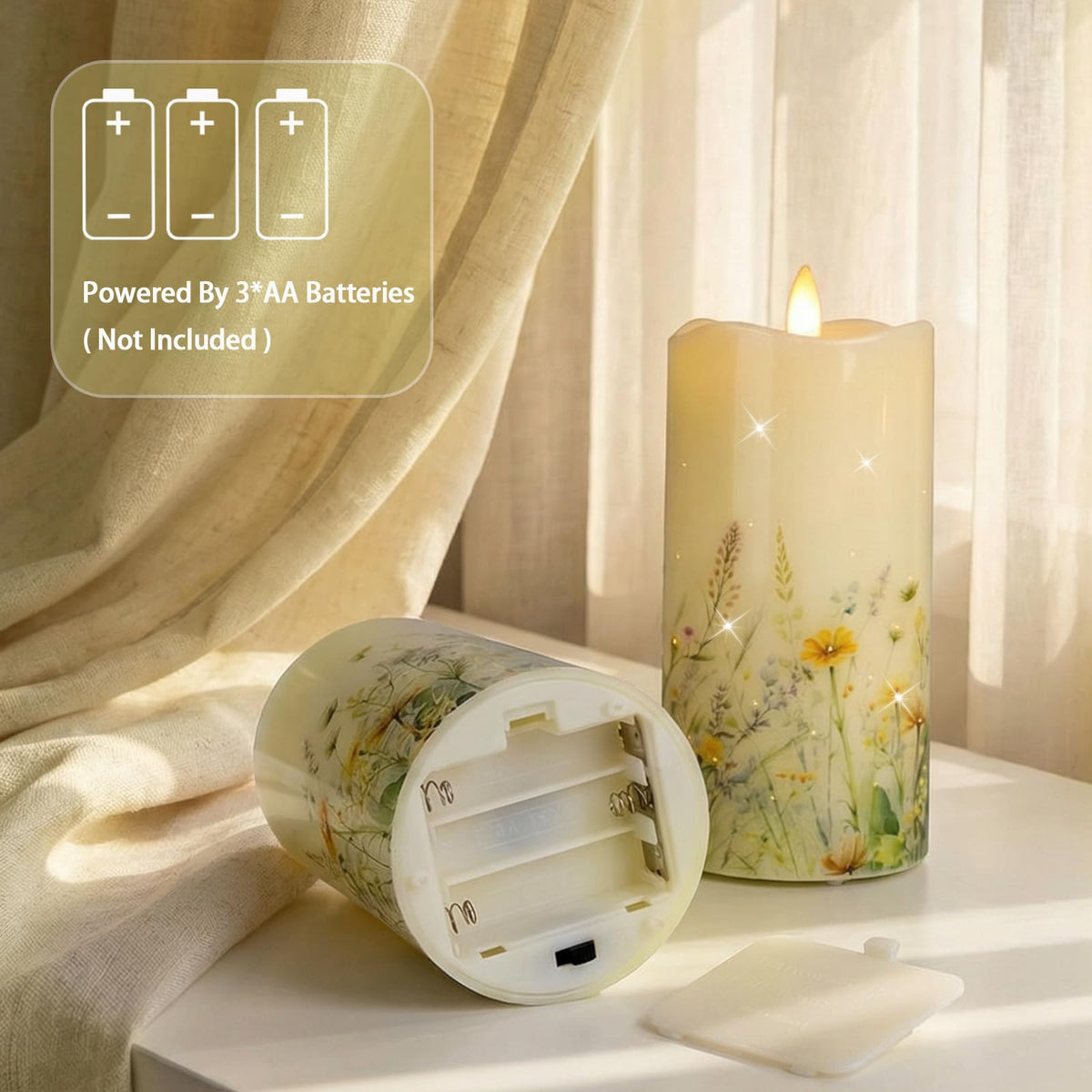 QRF flameless candles safe decor suitable for homes with kids and pets.