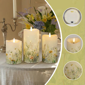 QRF flameless candles warm-glow create cozy mood for evenings.