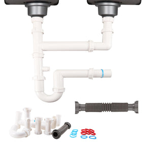 QruiLanTu universal drain kit contents for DIY installation