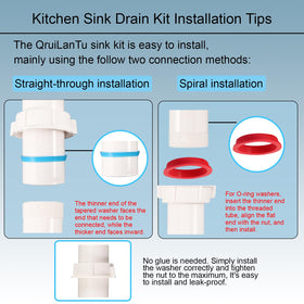 QruiLanTu universal drain kit thickened PP construction emphasizes durability