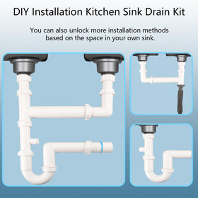 QruiLanTu universal drain kit P-trap assembly component