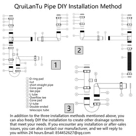 QruiLanTu universal drain kit telescopic tube extends reach for flexible configurations