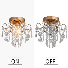 Q&S crystal ceiling light complements bedrooms and dining areas with elegance.