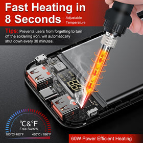 QSDXNYDC unit heats to 350°C in 8 seconds for rapid fixes.