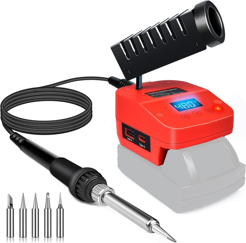 QSDXNYDC cordless soldering iron station with M18 battery compatibility for portable repairs.