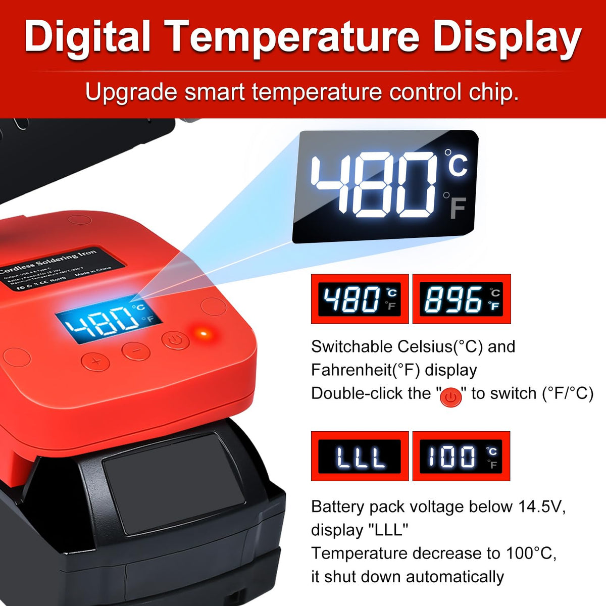 QSDXNYDC cordless station offers 180–480°C temperature range for precise joints.