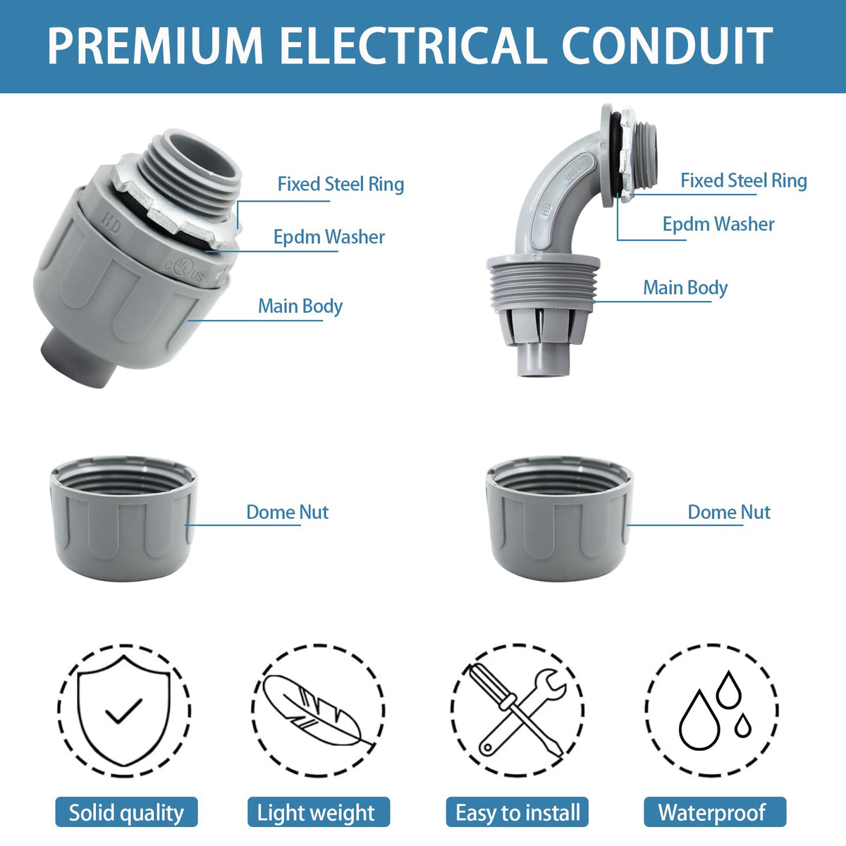 QSHFTO smooth interior facilitates easy wire pulling during installation.